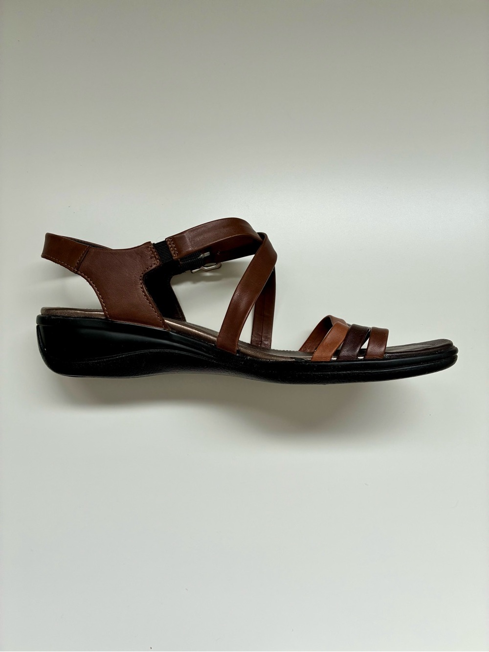 Ecco Flash Strappy Leather Earth Tone Comfort Sandals Size 41